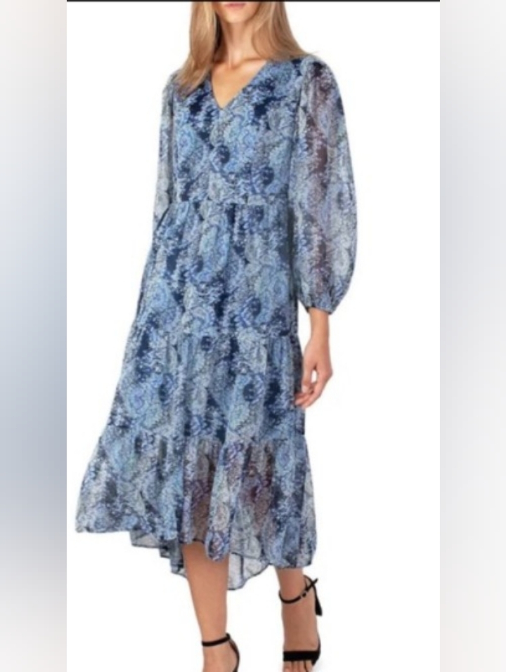 Joie Limited Edition Chiffon Maxi Dress, XXL, Hi-Low Hem, Poly, Lined. Like New!